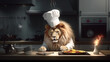 Ein Löwe als Koch KI
