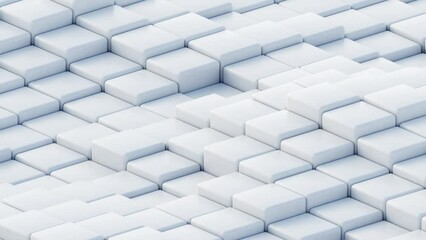 Aufkleber - 3d rendering of abstract white geometric background. Loop animation.
