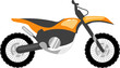 Metallic orange motorcycle semi flat color raster object. Buying motorbike. Full sized item on white. Electric bike. Simple cartoon style illustration for web graphic design and animation