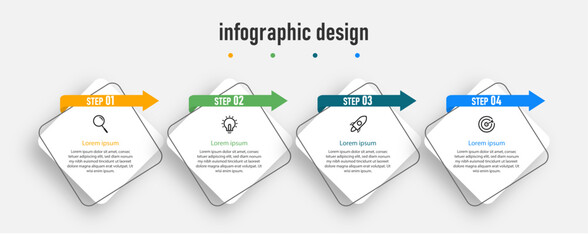 infographic element timeline with 4 steps, options. can be used for workflow diagram, info chart, we