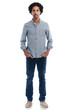 © Shubham/peopleimages.com - Man, serious and portrait with hands in pocket isolated on a transparent png background. Confident black male model with a cool attitude, mindset and confidence in casual denim fashion style
