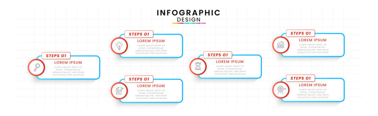 Naklejka na meble Infographic template for business. Timeline concept with 6 steps.