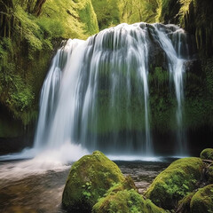 Sticker - waterfall in the forest