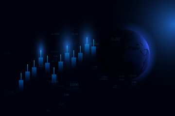 Wall Mural - World business graph or chart stock market or forex trading graph in graphic concept suitable for financial investment or Economic trends business,graph candlestick,Abstract background.