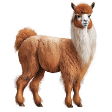 Brown Alpaca Isolated On White