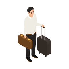 Sticker - Isometric Traveller Illustration