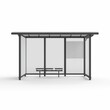 3d illustration of a modern bus stop isolated on a white background