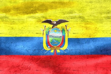 Wall Mural - Ecuador flag - realistic waving fabric flag