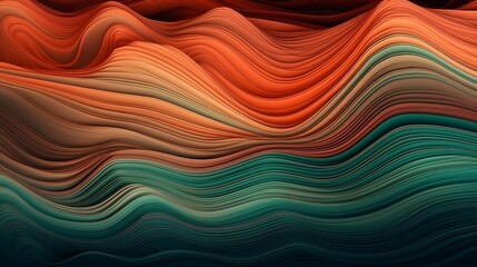 Wall Mural - horizontal colorful abstract wave background. generative AI