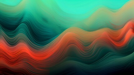Wall Mural - horizontal colorful abstract wave background. generative ai