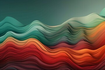 Wall Mural - horizontal colorful abstract wave background. generative ai