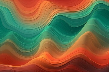Wall Mural - horizontal colorful abstract wave background. generative ai