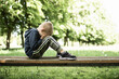 © kieferpix - Sad lonely child crying on park bench