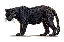 Panther Sticker On Isolated Transparent Background, Png, Logo. Generative AI 