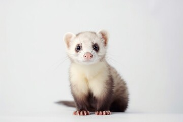 Poster - Ferret on White Background