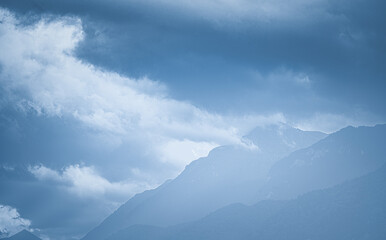 Poster - clouds over the mountains