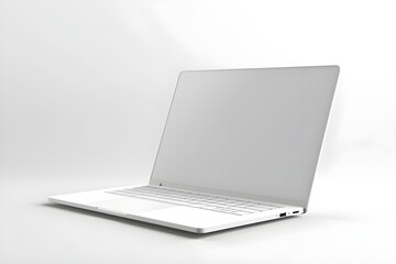 Laptop white screen mockup, generative ai