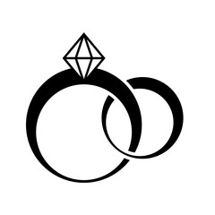 diamond ring icon vector logo template