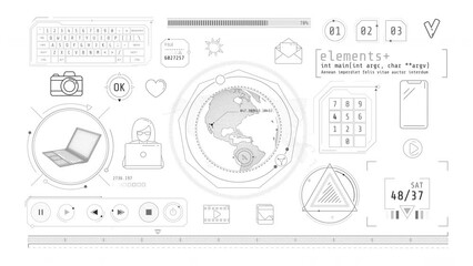 Wall Mural - animated infographics on the theme of internet communication.