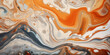 © RemsH - orange and grey liquid paint background, abstract movement,