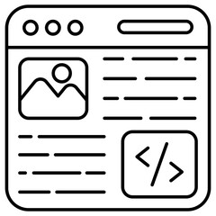 Unique design icon of web coding
