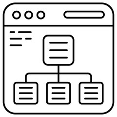 Conceptual flat design icon of web hierarchy