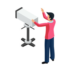 Wall Mural - Isometric Cameraman Illustration