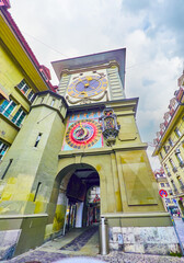 Canvas Print - Zytglogge tower with astronomical clock is one of the popular tourist attraction in Bern, Switzerland