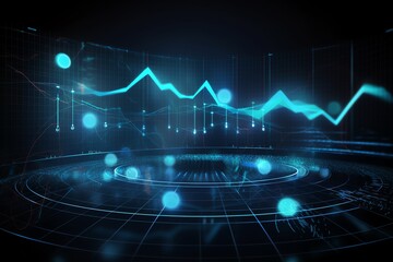 Wall Mural - Data flow technology concept for business analysis and financial transactions. Generative AI