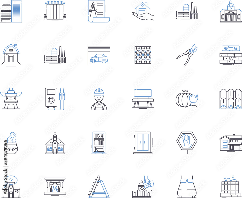 Modernization Construction Icon Image vectorielle Stock Office renovation line icons collection ...