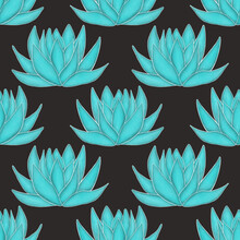 Colorful Lotus Seamless Pattern. Repeat Digital Paper For Scrapbooking, Textile And Paper Products, 