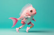 a fish dressed in sportswear created with Generative AI technology