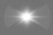 Flash, white light and digital lens flare isolated on png or transparent background, texture and glow. Shine, lighting and bright gleam with beam, star and glowing, sparkle and shining ray