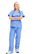 © Suresh/peopleimages.com - Woman nurse, arms crossed and portrait isolated on transparent, png background for healthcare service. Face of a proud professional, medical person or happy, young doctor for clinic internship or job