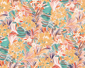 Small floral pattern. Plant background for fashion, tapestries, prints. Modern floral design perfect for fashion and decoration