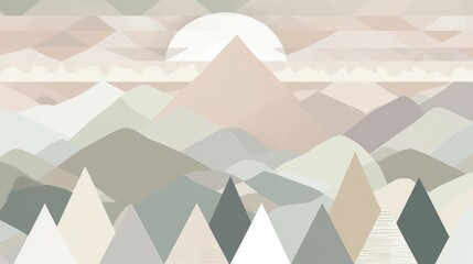 geometric triangle wallpaper with a soft sunrise muted palette