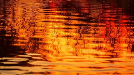 Wall Mural - Vibrant sunset with fiery reflections
