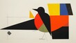 © Oliver - Minimalistic bird geometry in white, black, and blue