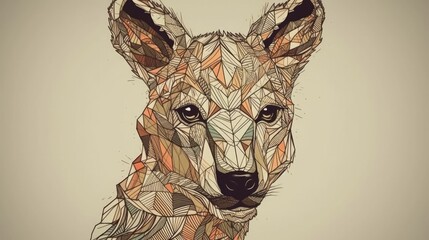 Wall Mural - Simple portrait of animal in earthy colors