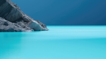 Wall Mural - Minimalist blue lagoon with turquoise tones