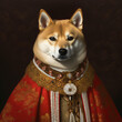 doge dressed as a king shiba inu viceregal style portrait Generative Ai