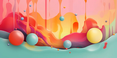 Wall Mural - colored abstract background, movement and shapes, pastel colors