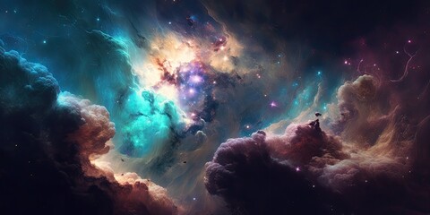 Wall Mural - colorful space galaxy cloud nebula. stary night cosmos. universe science astronomy. supernova backgr