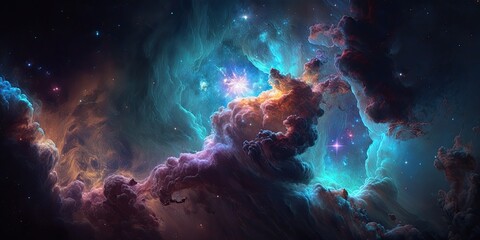 Wall Mural - colorful space galaxy cloud nebula. stary night cosmos. universe science astronomy. supernova backgr