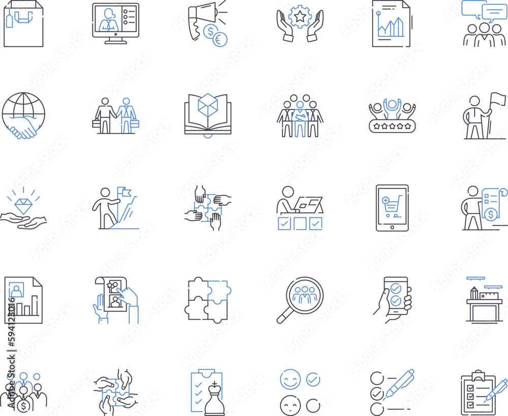 Risk assessment line icons collection. Risk, Probability, Vulnerability ...