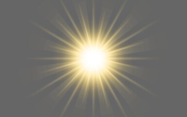 Wall Mural - png, flare and explosion on a transparent background to simulate the sun, a star or light. digital, 
