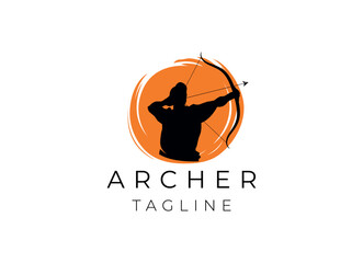 Wall Mural - Archery man logo design vector template