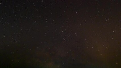 Wall Mural - milky way galaxy exploration through outer space towards glowing milky way galaxy. time-lapse video 