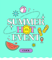 Poster - kitschy Summer Shopping Template 
