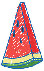 Sticker - Watermelon pencil colour child scribble style